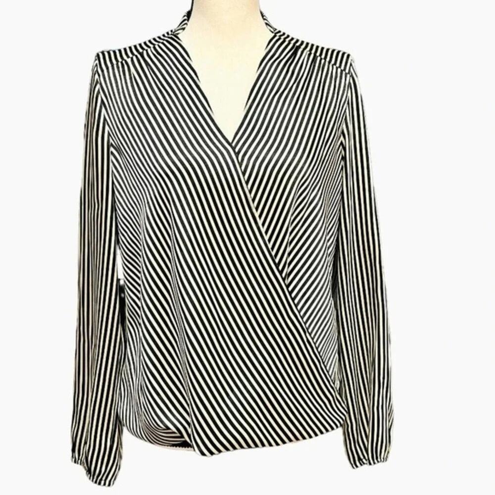 DREW Wrap‎ Striped Blouse Size S